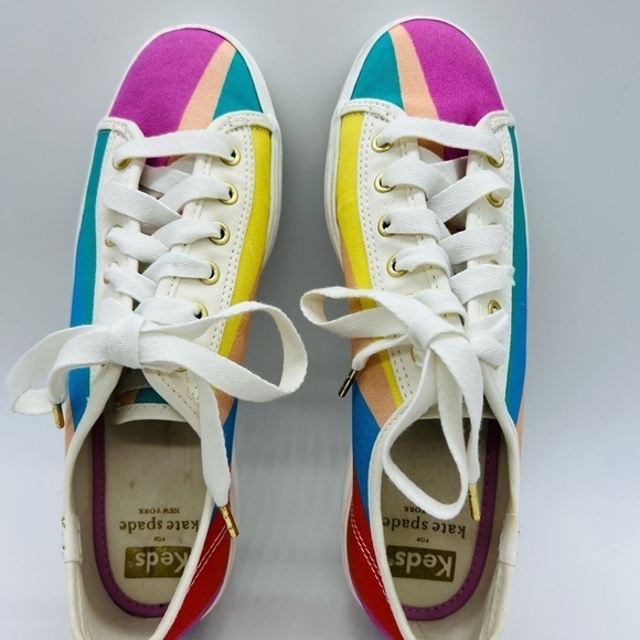 KATE SPADE X KEDS WOMEN’S COLORFUL TRIPLE KICK PLATFORM SNEAKERS SIZE 7 - Picture 7 of 12